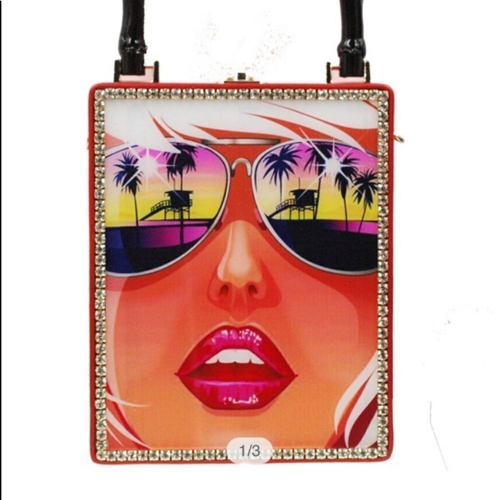 Unique Box Clutch Purse California Dreaming